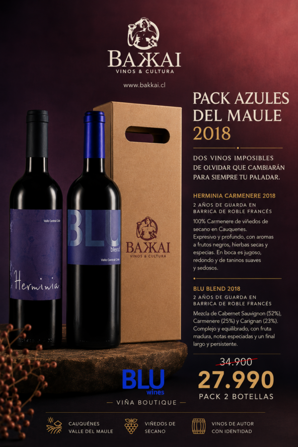 Pack Azules del Maule 2018 | Herminia Carmenere y BLU Blend