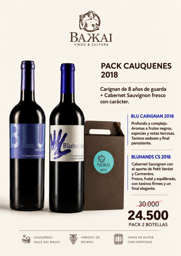 Pack Cauquenes 2018 | BLU Carignan y Bluhands Cabernet Sauvignon